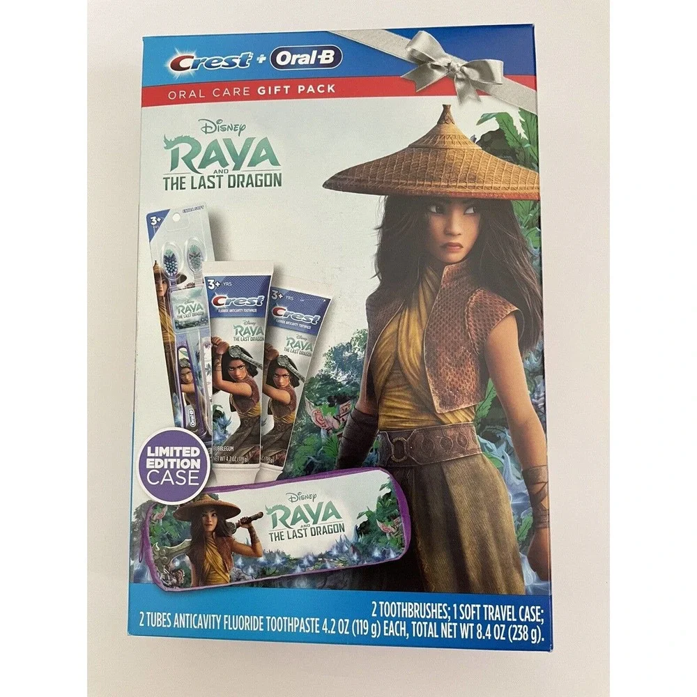 Lot of 2 Crest Oral-B Disney's Raya And The Last Dragon Holiday 4Pc Set Gift Set